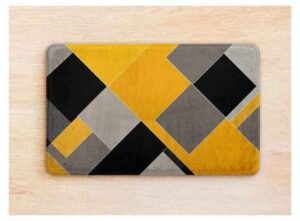 Yellow Black Geometric Door Mat