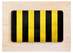 Yellow & Black Stripes Door Mat