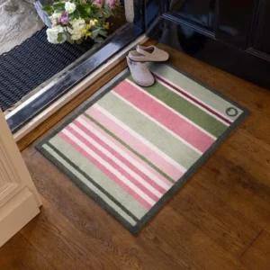 Country Rose Stripe Recycled Washable Doormat