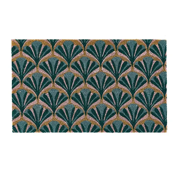 Deco Geometric Green Blue Coir Doormats
