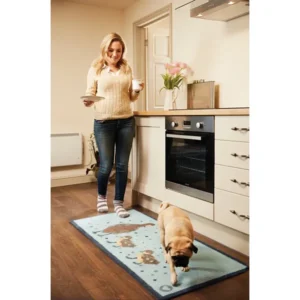 Ducks 1 Blue Recycled Washable Doormat