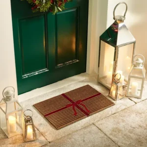 Gift Wrapped Christmas Natural Coir Doormat