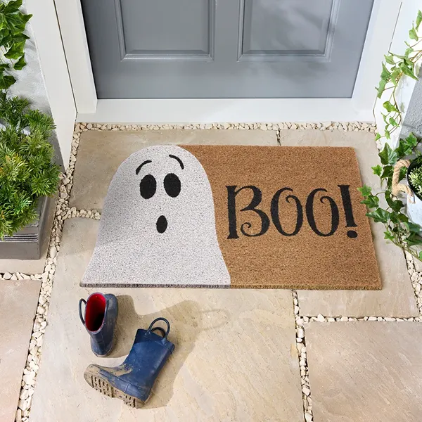 Halloween Boo Natural Coir Doormat Entrance