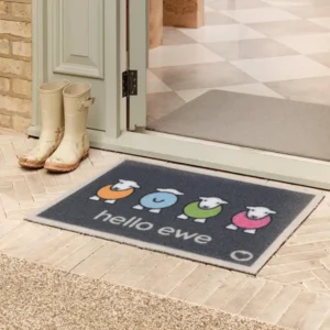 Hello Ewe Herdy Recycled Outdoor Doormat
