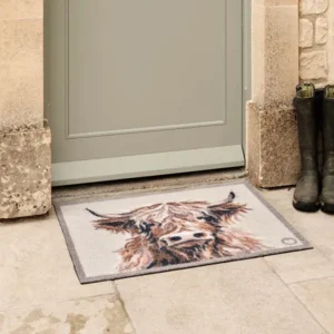 Heritage Highland Cow Recycled Outdoor Doormat