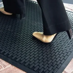 Low-Profile Weatherproof Rubber Scraper Door Mat