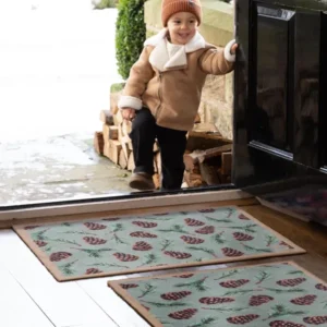 Pinecones Recycled Cotton Autumn Washable Doormat