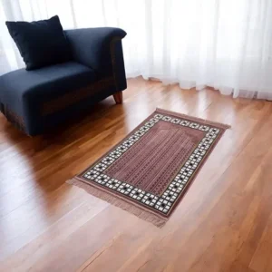 Pink Velvet Vined Arch Prayer Rug