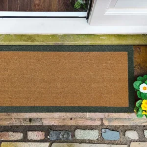 Sage Green Border Natural Coir Runner